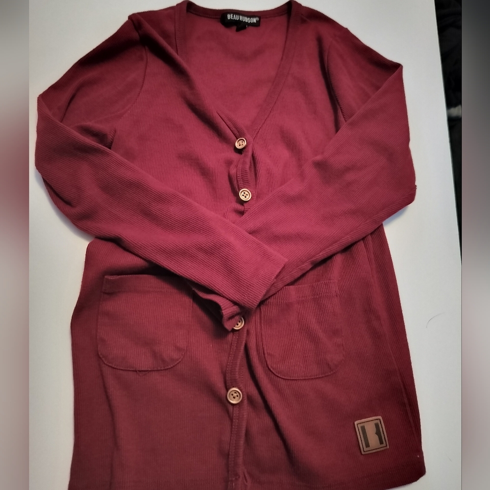 Beau Hudson burgundy cardigan